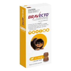 6 Month Bravecto Chew for Very Small Dogs Yellow FREE GIFT WITH PURCHASE!*