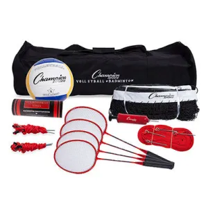 Champion Sports Deluxe Volleyball/Badminton Set