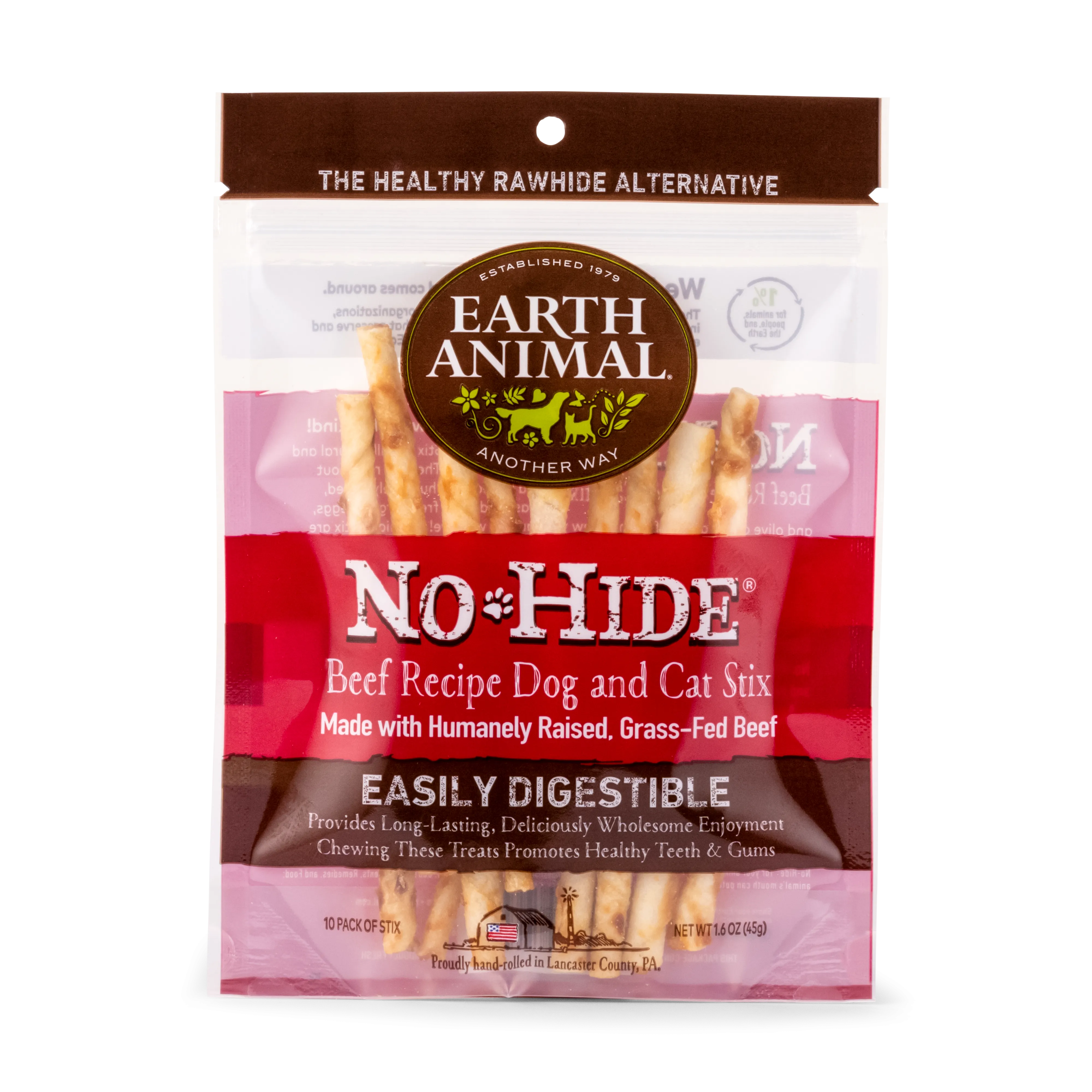 Earth Animal 10-Pack No-Hide Beef Chew Stix Dog Treats