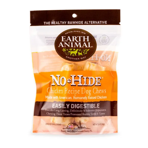 Earth Animal No-Hide Cage-Free Chicken Natural Rawhide Alternative Dog Chews, 4-in