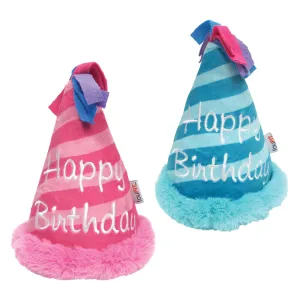 FouFou Plush Crinkle Birthday Hat Dog Toy