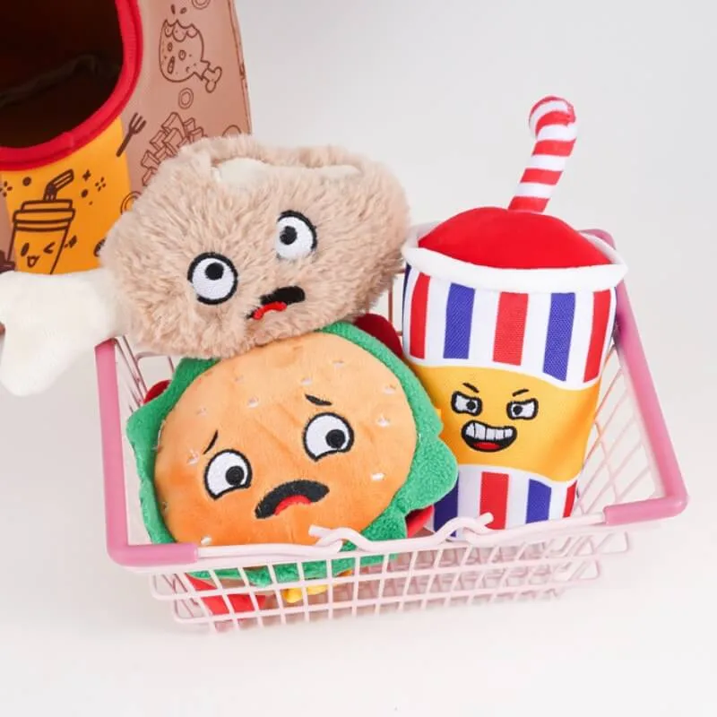 Fun Potato Chips Burger Squeaky Dog Chew Toy