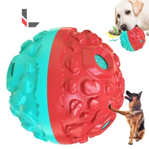 KADTC Dog Giggle Ball Interactive Squeaky Toys Puppy Wobble Wag Talking Balls for Chewers Durable Rubber Fun Sounds When Rolled or Shaken Best Toy with Squeaker to Keep Them Busy Babble Gift