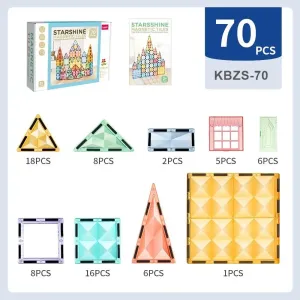 KEBO 70-Piece Magnetic Construction Set Extra Strong and Safe Magnets