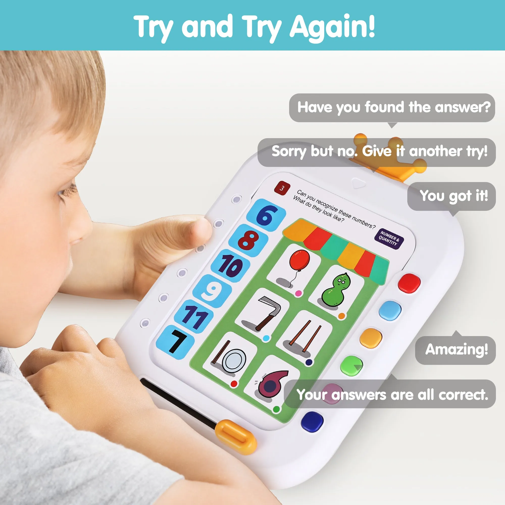 Kids Learning Tablet Toy, Toddler Educational Flash Card