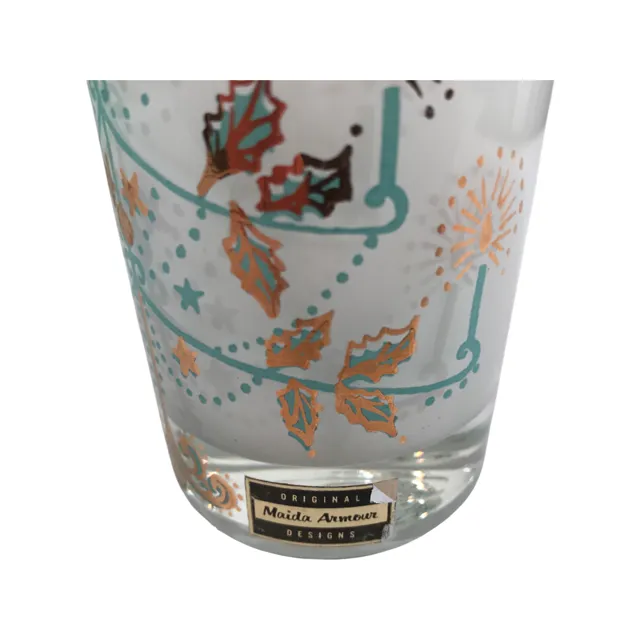 Maida Armour Mid-Century Christmas Glasses (Set of 6)