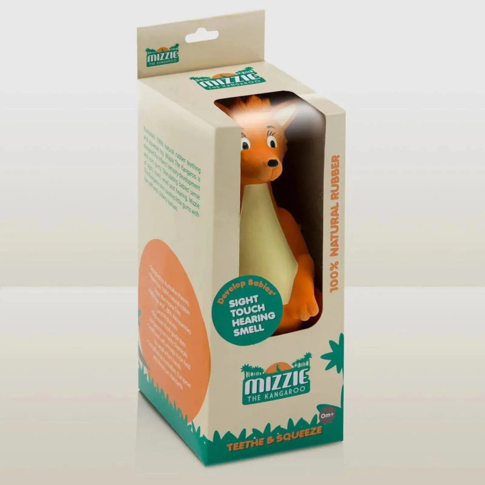 Mizzie The Kangaroo - 100% Natural Rubber Teething Toy