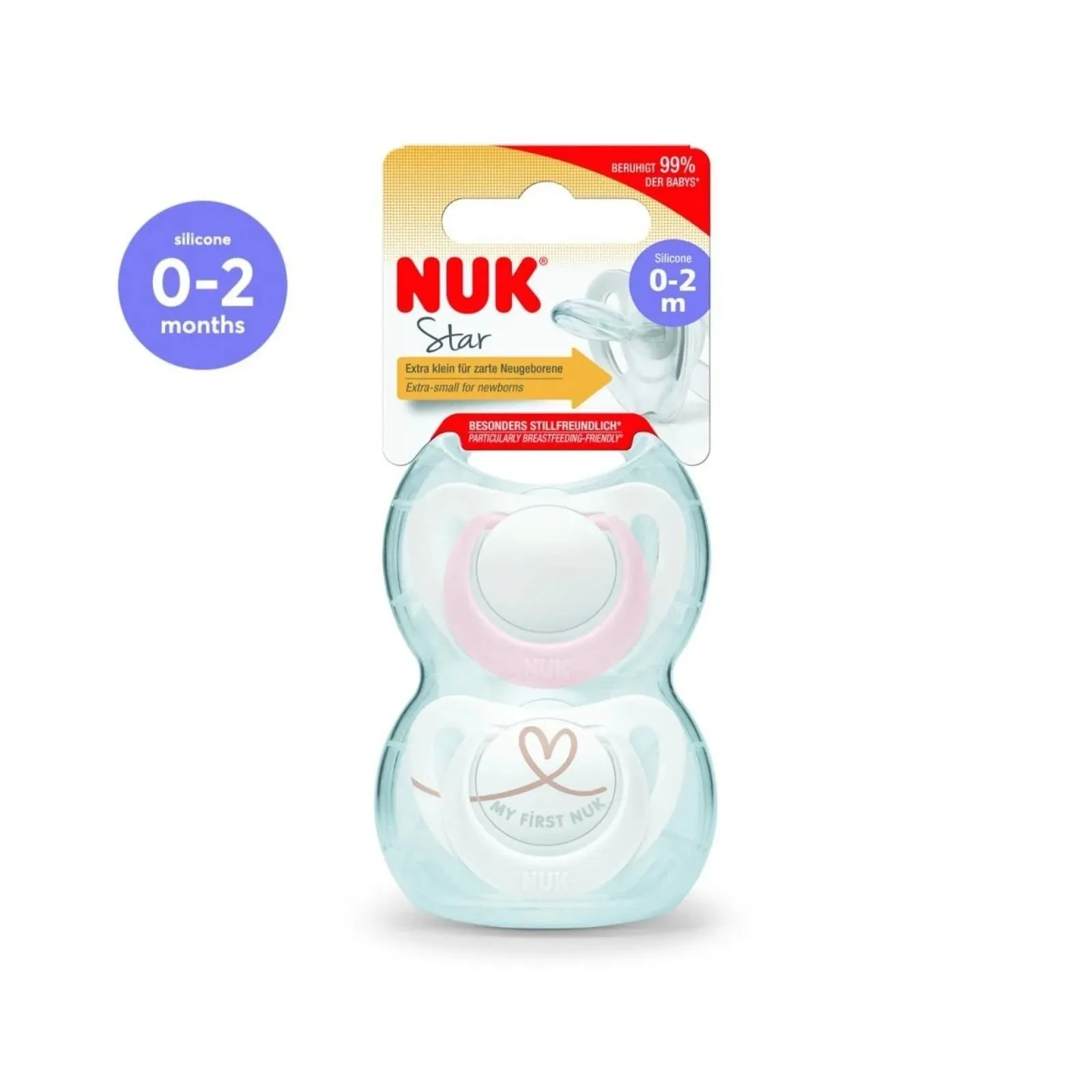 NUK Star Soother 0-2 months 2 pcs - Pink