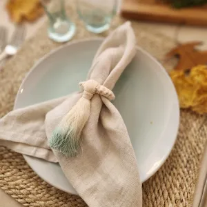 Ombre Fringe Napkin Ring Set