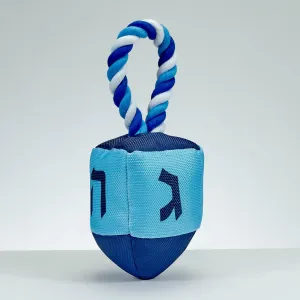 "chewdaica"™ Dreidel Dog Toy, With Rope, Oxford, Squeaky, 9",tag