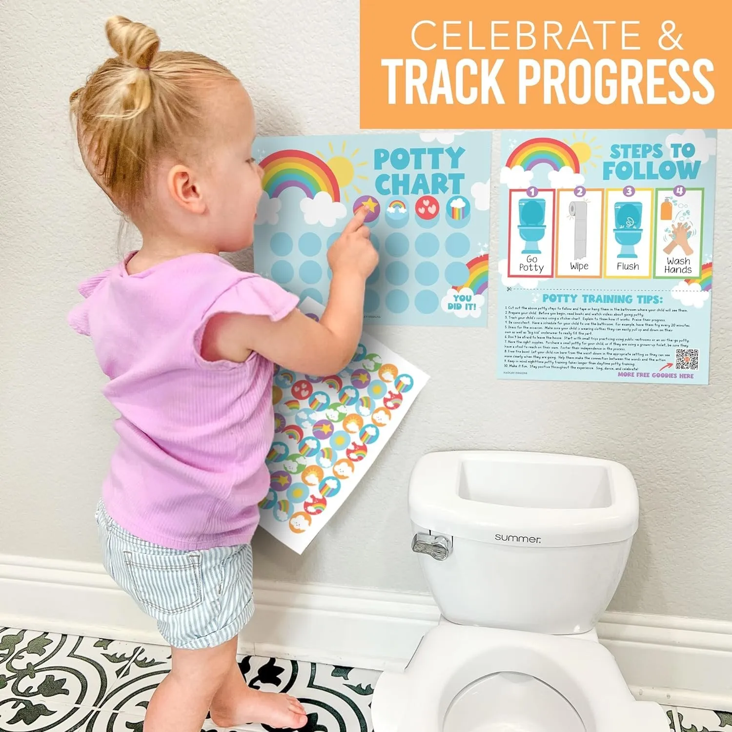 Rainbow Potty Training Chart | Sticker Charts | Early Education