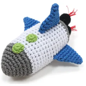 spaceship knit toy