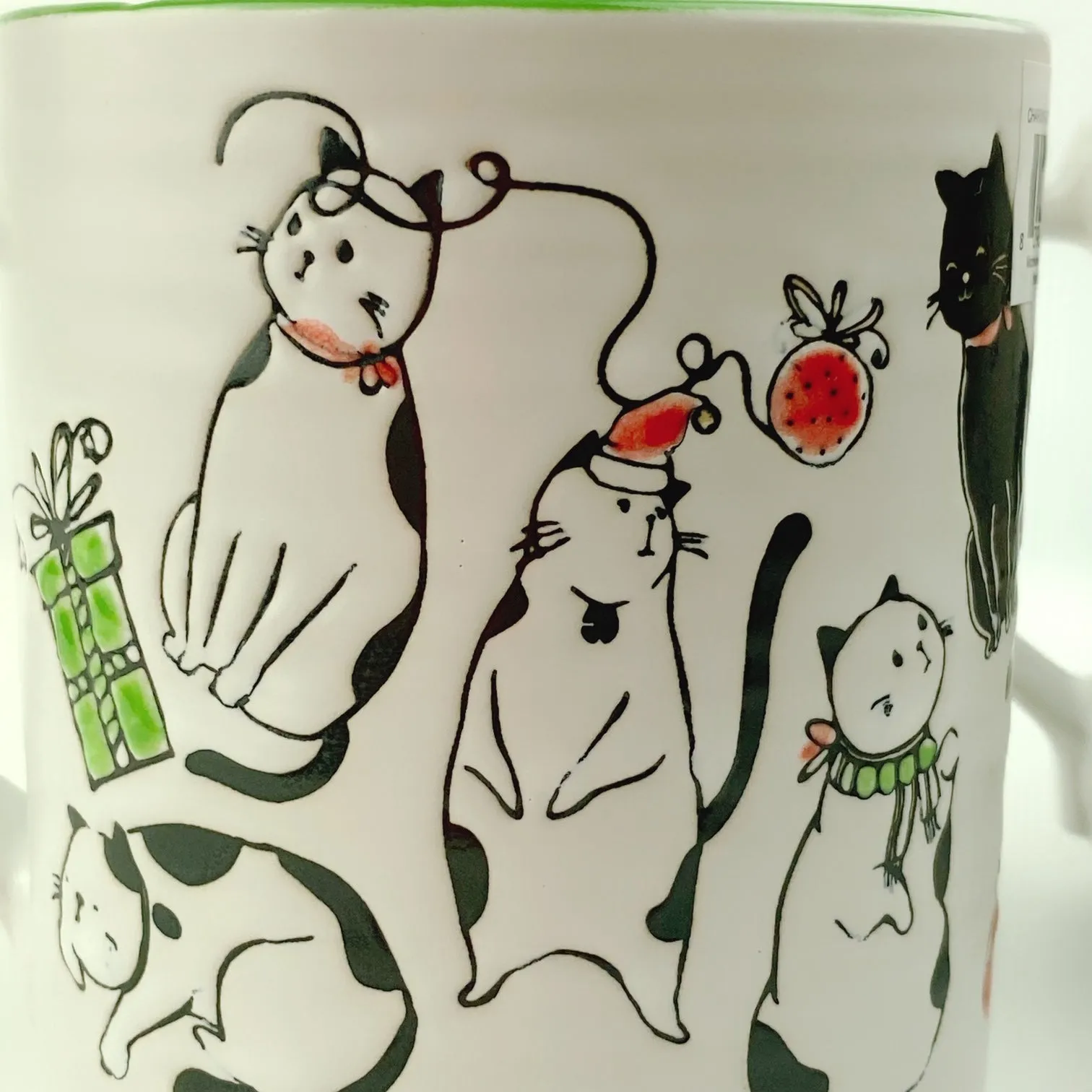 Spectrum Blue Sky 2 PC Set Charming Cat Holiday Mug 18 oz