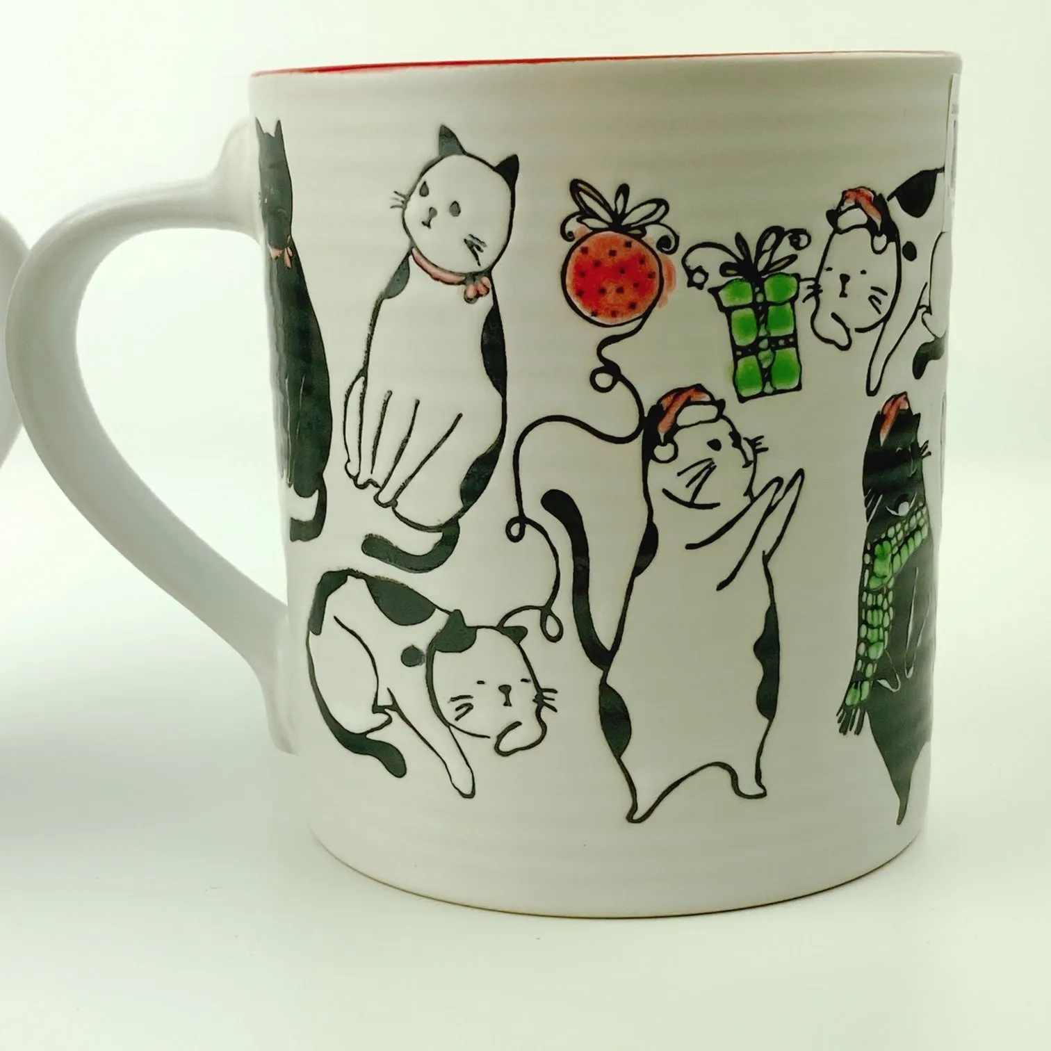 Spectrum Blue Sky 2 PC Set Charming Cat Holiday Mug 18 oz