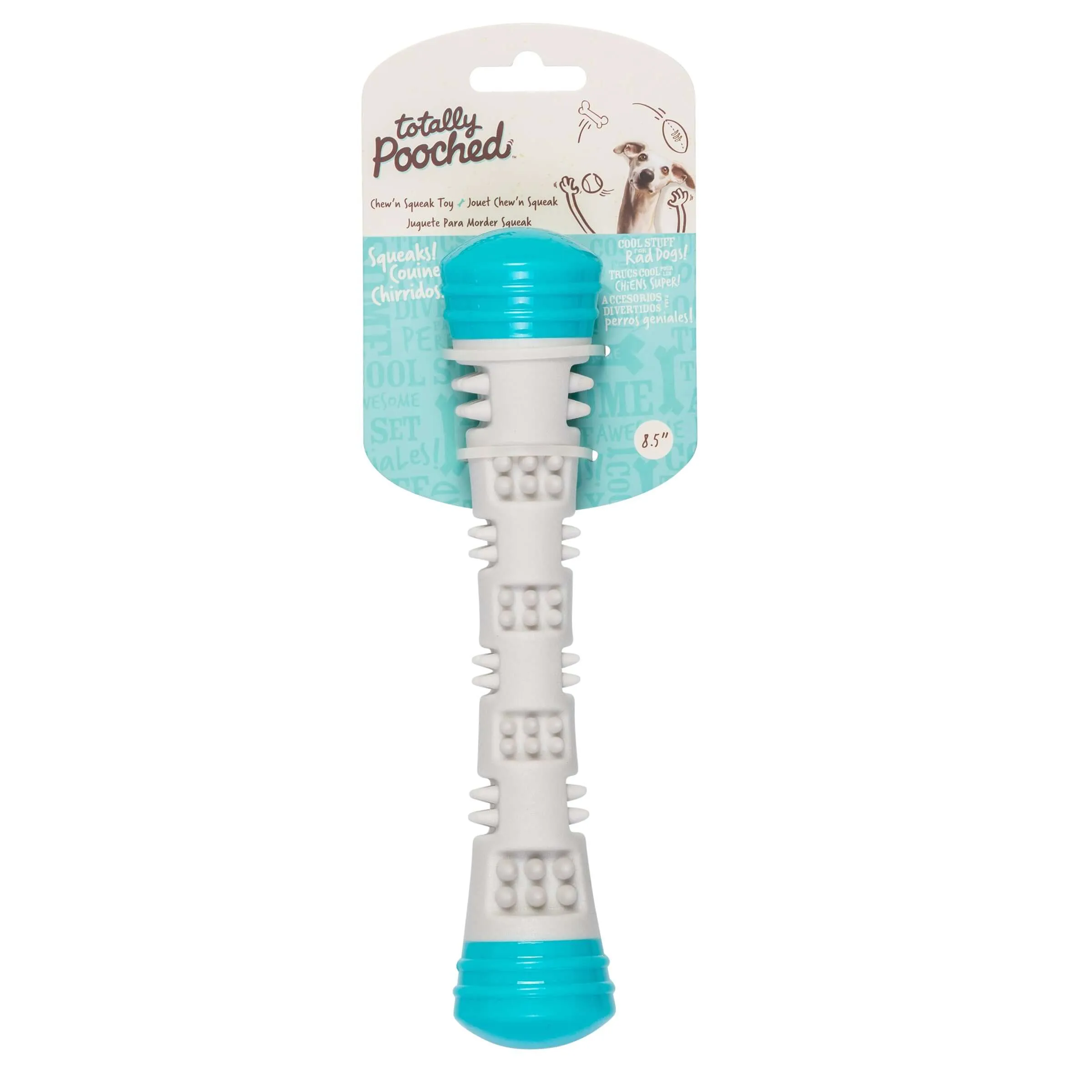 Totally Pooched Chew n' Squeak Stick, Small, 8.5"